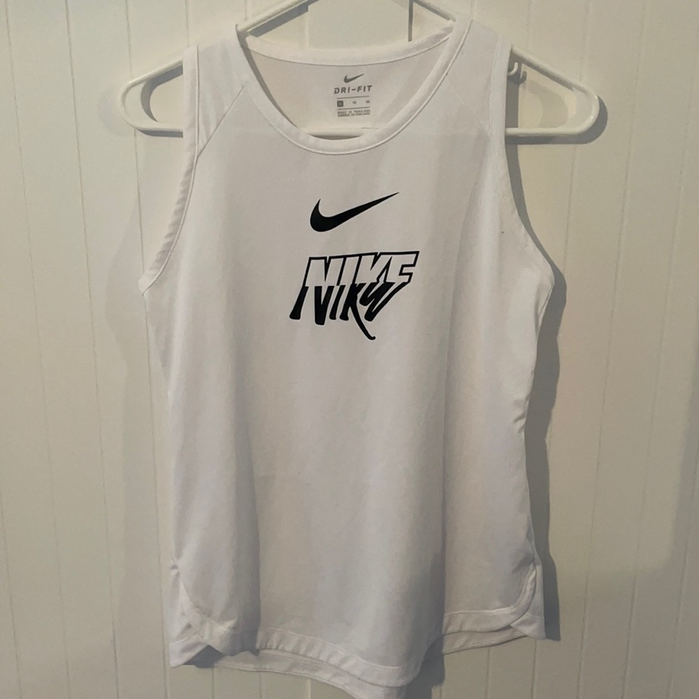 Nike Girls XL Dri-Fit Tank Too Shirt White Mesh